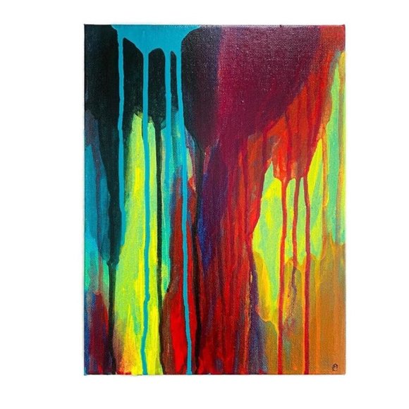 Colorful Abstract Painting, Modern Artwork, Handmade Home Wall Decor 11"x14"